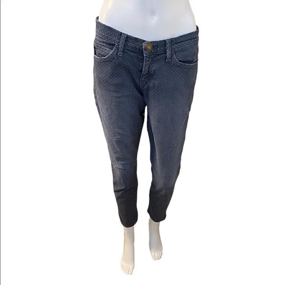 Current Elliott The Stiletto Skinny Cropped Jeans Womens 28 Blue Spotted AS0289 - Picture 1 of 9